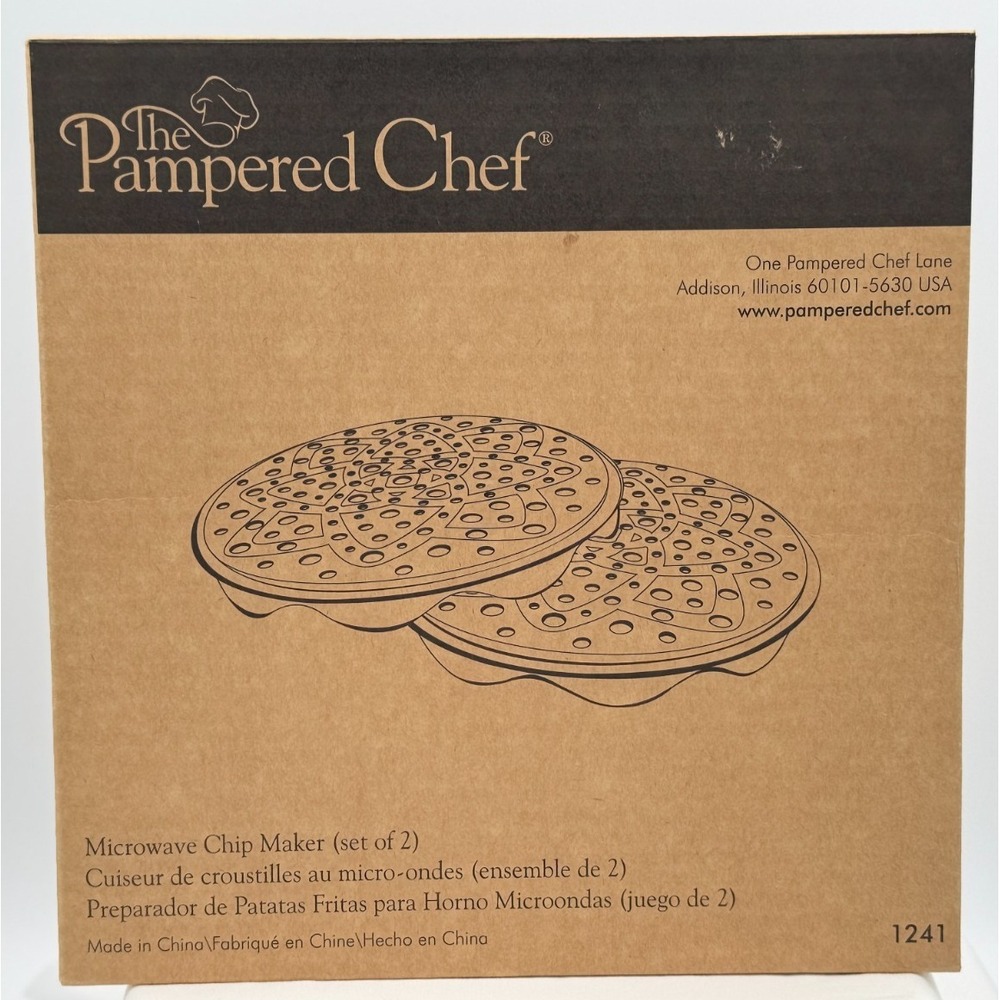 Pampered Chef Microwave Chip Maker Set of 2 - NEW In Box - 1241